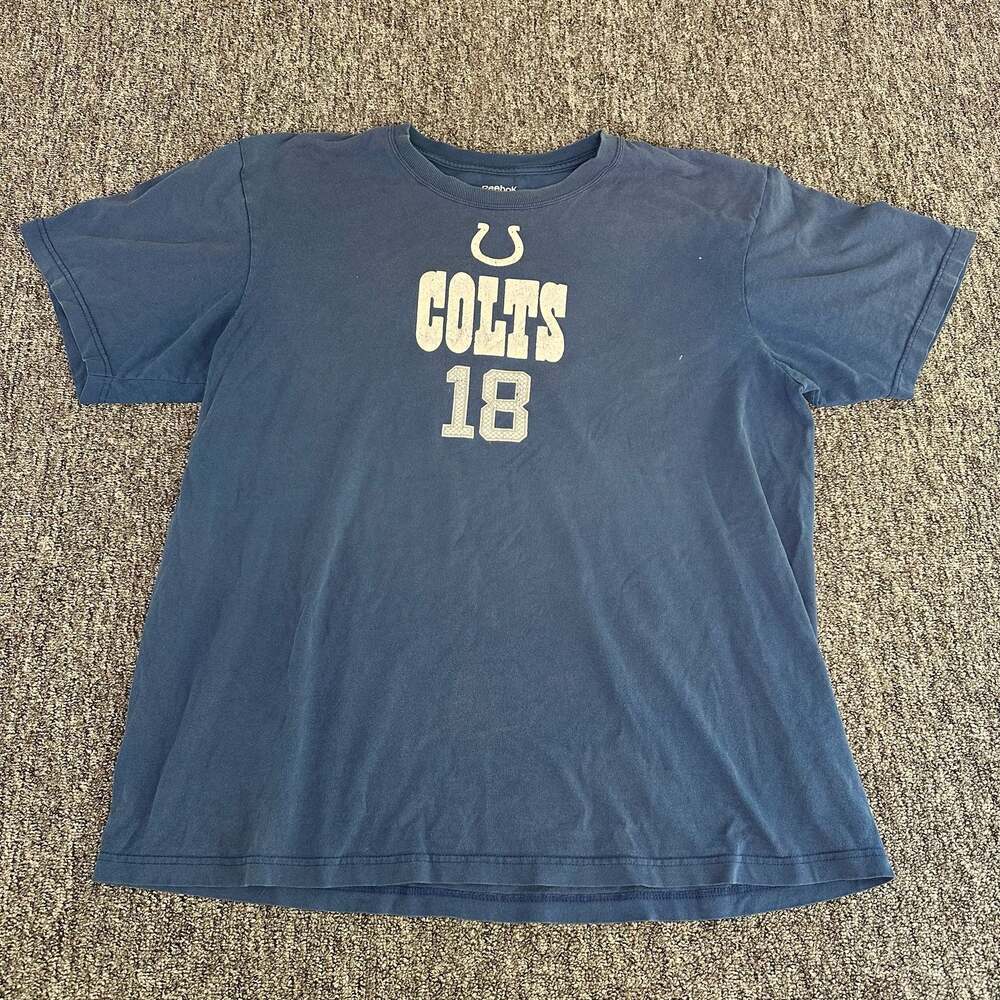Reebok Vintage Indianapolis Colts Manning #18 NFL Football T-Shirt Men's 2XL